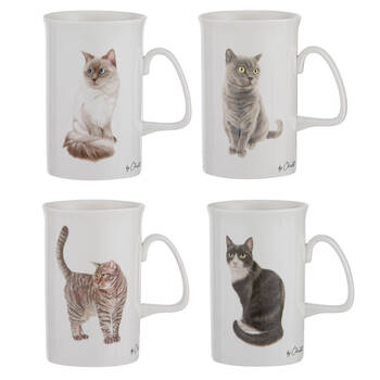 4PK Ashdene Purrrfect Moments 350ml Mug New Bone China - Assorted