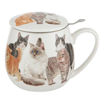 3pc Ashdene Purrrfect Moments 370ml Mug New Bone China w/ Tea Infuser