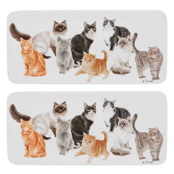 2PK Ashdene Purrrfect Moments Rectangle Platter 33x16cm - White
