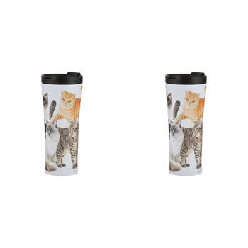 2PK Ashdene Purrrfect Moments Travel Mug Tumbler Cup 20cm