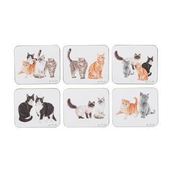 6pc Ashdene Purrrfect Moments Coaster Square 11x9cm
