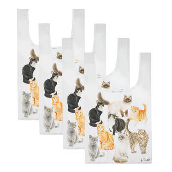 4PK Ashdene Purrrfect Moments Reusable Shopping Tote Bag 36x64cm