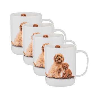 4PK Ashdene Puppy Love Cavoodle Drinking Coffee/Tea Mug 11.5x8cm 