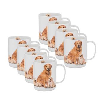 8PK Ashdene Puppy Love Golden Retriever Drinking Coffee/Tea Mug 11.5x8cm 