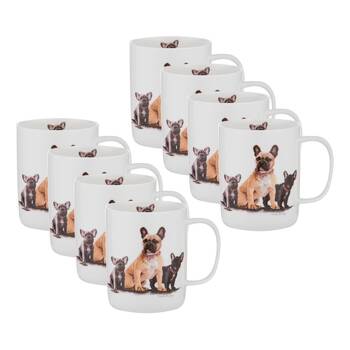 8PK Ashdene Puppy Love French Bulldog Drinking Coffee/Tea Mug 11.5x8cm 