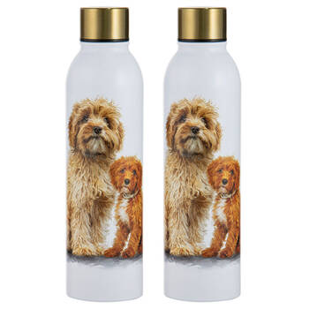 2PK Ashdene Puppy Love Cavoodle Water Drink Bottle 24.5cm