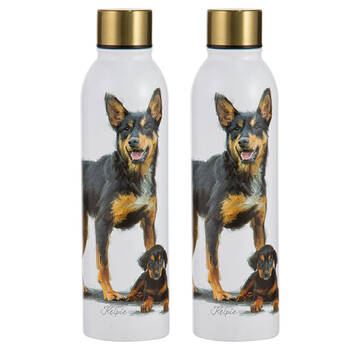 2PK Ashdene Puppy Love Kelpie Water Drink Bottle 24.5cm