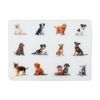 Ashdene Puppy Love Surface Table Placemat Protector 30x40cm - White