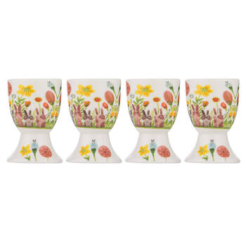 4pc Ashdene Playful Bunnies Egg Cup Holder Serveware Set