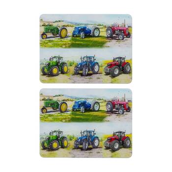 2PK Ashdene Tractors Then/Now Surface Protector Placemat 30x40cm - White