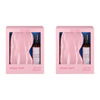 4pc Arome Ambiance Spa Home Sleep Well Eye Mask & Lavender Mist Spray Set