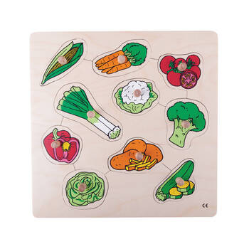Educo Inlay Board Puzzle Vegetables Motor Skills Educational Toy Kids - 3y+