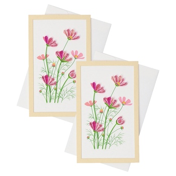 2PK Boyle Quilled12.5cm  Framed Standing Greeting Card - Pink Daisy