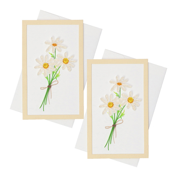 2PK Boyle Quilled 12.5cm Framed Standing Greeting Card - White Daisy