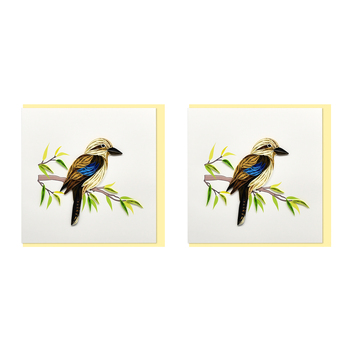 2PK Boyle Handmade Paper 15x15cm Quilled Greeting Card Kookaburra