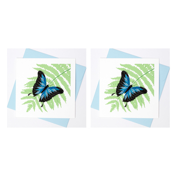 2PK Boyle Handmade Paper 15x15cm Quilled Greeting Card Ulysses Butterfly