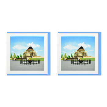 2PK Boyle Handmade Paper 15x15cm Quilled Greeting Card Shrine of Remembrance
