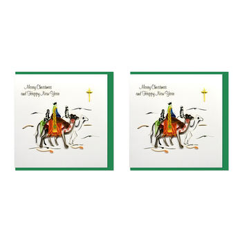 2PK Boyle Handmade Paper 15cm Greeting Card Merry Christmas/Happy New Year