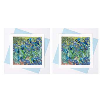 2PK Boyle Handmade Paper 15x15cm Quilled Greeting Card Irises 