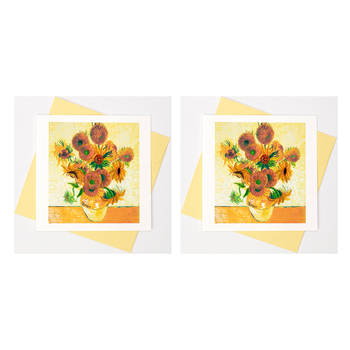 2PK Boyle Handmade Paper 15x15cm Quilled Greeting Card Vase with Sunflowers 