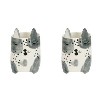 2PK Annabel Trends Ceramic Animal Planter Large Daisy Dog 22.5cm