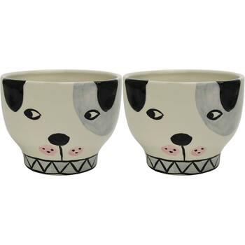 2PK Annabel Trends Ceramic Animal Planter Medium Patch Dog 15.5cm