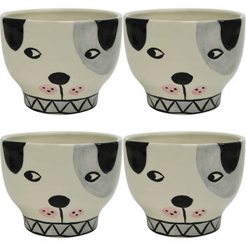 4PK Annabel Trends Ceramic Animal Planter Medium Patch Dog 15.5cm