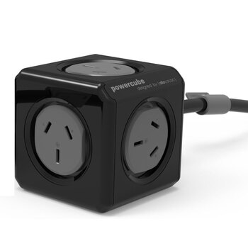 Allocacoc Powercube 5 Extended Outlets 1.5m Cable Black