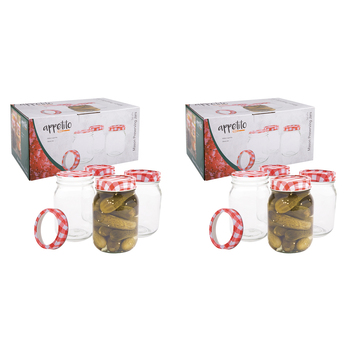 2x 6pc Appetito 500ml Mason Preserving Jars Home/Kitchen Organiser