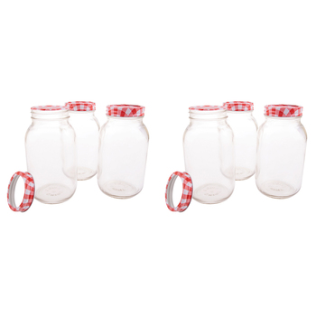 2x 4pc Appetito 1L Mason Preserving Jars Home/Kitchen Organiser