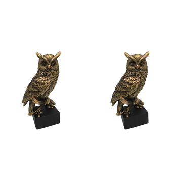 2PK Gibson Gifts Owl Home Decor Figurine Medium Bronze 22.5cm