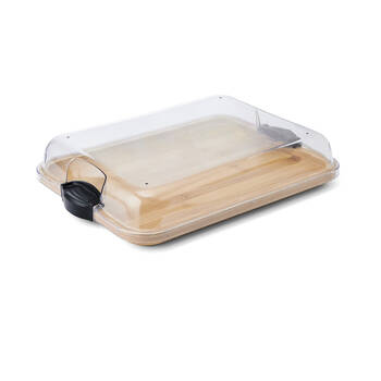 Farberware Build-a-Board Bamboo Rectangular Board, 28x35.5cm Brown/Clear