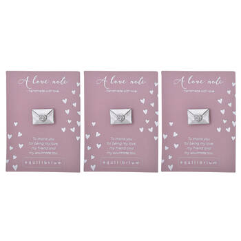 3PK Gibson Gifts Equilibrium Silver Pin/Brooch - Love Note