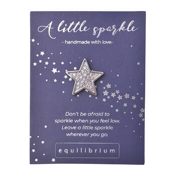 Gibson Gifts Equilibrium Silver Pin/Brooch - a Little Sparkle