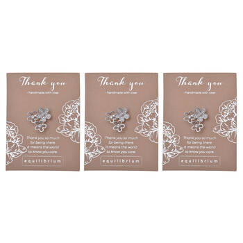 3PK Gibson Gifts Equilibrium Silver Pin/Brooch - Thank You