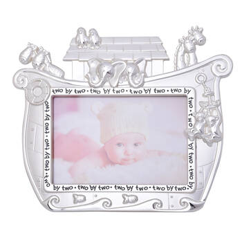 Gibson Gifts Silver Noahs Ark Photo Frame 6x4'' - Silver