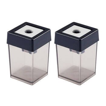 2PK Dahle Single Hole Pencil Sharpener - Black/Clear