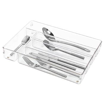 iDesign Linus 30.5x15.2cm Cutlery Tray Organiser - Clear