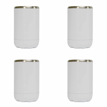 4PK Annabel Trends 12cm Stainless Steel Can Cooler - White