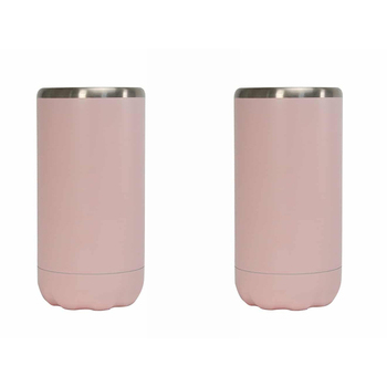 2PK Annabel Trends 14.5cm Stainless Steel Can Cooler Skinny - Pink