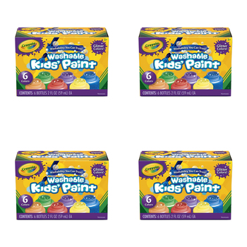 24pc Crayola Non-Toxic 59ml Washable Colours Paint For Kids 3+ - Glitter