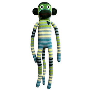 Billie Green and Blue Striped Monkey 70cm Stuffed Animal Soft Plush Toy