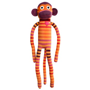 Jules Red and Orange Striped Monkey 70cm Stuffed Animal Soft Plush Toy
