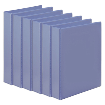 6PK Marbig PP Clearview 2 D-Ring 25mm A4 Insert Binder File Organiser - Purple