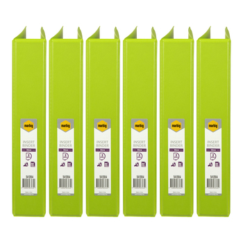 6PK Marbig PP Clearview 2 D-Ring 38mm A4 Insert Binder File Organiser - Lime