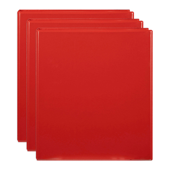 3PK Marbig Clearview 3 D-Ring Insert Binder A4 File Organiser 38mm - Red
