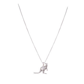 Gibson Gifts Silver Aust Fauna Necklace Kangaroo Womens Jewellery