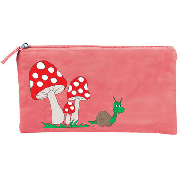 Wicked Sista Embroidered Purse Garden Mushroom 20x10cm - Pink