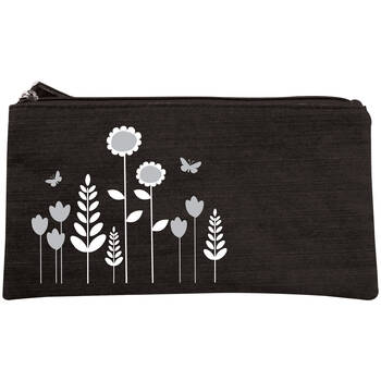 Wicked Sista Embroidered Purse Tall Poppy 20x10cm - Black