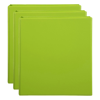 3PK Marbig PP Clearview 4 D-Ring 50mm A4 Insert Binder File Organiser - Lime